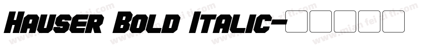 Hauser Bold Italic字体转换